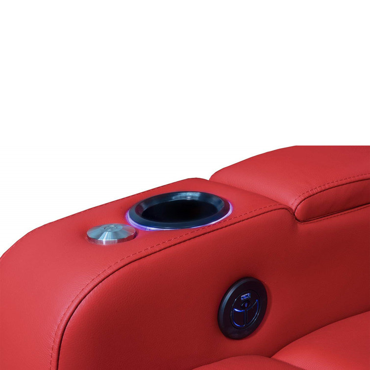 Valencia Theater Seating Leather Home Theater Seating with Cup Holder Wayfair Canada